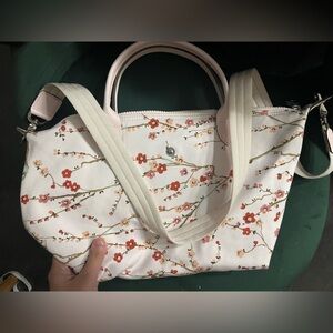 NWOT Longchamp Pliage Neo Floral Sakura Canvas Tote - Limited